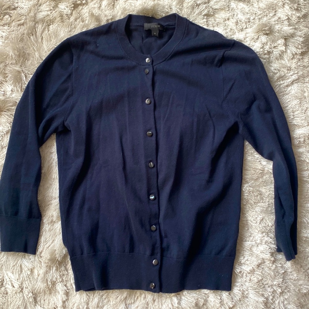 Navy J. Crew cardigan, Small